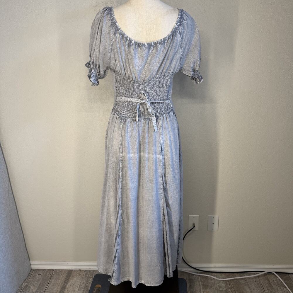Advance Apparels Gray Cottagecore Fairy Renaissance Boho Dress Size S/M - Picture 3 of 13